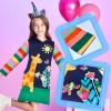 imageVIKITA Girls Dresses Pink Winter Clothes Sparkling Long Sleeve Hoodie for Little Kids 212 Years Valentines Day GiftsYellow