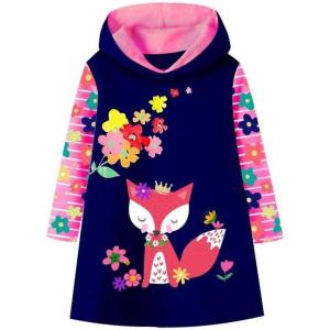 imageVIKITA Girls Dresses Pink Winter Clothes Sparkling Long Sleeve Hoodie for Little Kids 212 Years Valentines Day GiftsBlue