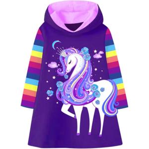 imageVIKITA Girls Dresses Pink Winter Clothes Sparkling Long Sleeve Hoodie for Little Kids 212 Years Valentines Day GiftsBluey Purple