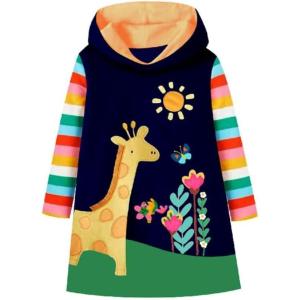 imageVIKITA Girls Dresses Pink Winter Clothes Sparkling Long Sleeve Hoodie for Little Kids 212 Years Valentines Day GiftsYellow