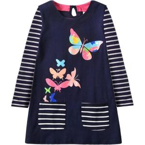 imageVIKITA Long Sleeve Girls Dresses for Winter Toddler Clothes Party Casual Dresses for Little Girls 312 Years