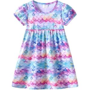 imageVIKITA Summer Girls Dresses Short Sleeve Casual Toddler Girl Clothes Schoold Outfits for KidsBsh5819
