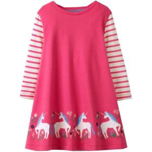 imageVIKITA Toddler Girl Cute Loose Long Sleeve Dress Baby Girls Winter Casual Dresses 18 Years JM7778 4T