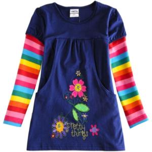 imageVIKITA Toddler Girl Cute Loose Long Sleeve Dress Baby Girls Winter Casual Dresses 18 Years LH5802 3T
