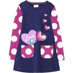 imageVIKITA Toddler Girls Dresses Winter Long Sleeve Girl Casual Clohtes for Kids 212 Years Xmas GiftAlh7614