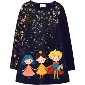 imageVIKITA Toddler Girls Dresses Winter Long Sleeve Girl Casual Clohtes for Kids 212 Years Xmas GiftAlh7679