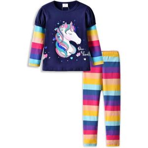 imageVIKITA girls clothes toddler outfits  little kids shirts ampamp leggings winter fashion clothing sets cute birthday giftsMulticolor Blue