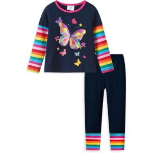 imageVIKITA girls clothes toddler outfits  little kids shirts ampamp leggings winter fashion clothing sets cute birthday giftsRainbow Blue