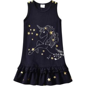 imageVIKITA Girls Casual Dresses Summer Short Sleeve Toddler Girls Dresses for Little Girls SH6888 34Y