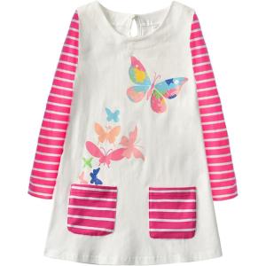 imageVIKITA Girls Casual Dresses Winter Clothes Long Sleeve Girls Outfits Cotton Casual Dresses for Little Girls LH4778 7T