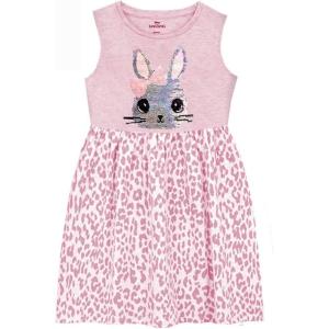 imageVIKITA Girls Summer Sequin Bunny Rabbit Pink Dresses Sleeveless Casual Cotton Dress SH0742 45Y
