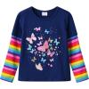 imageVIKITA Girls Long Sleeve TShirts Winter Tops for Kids 312 Years Cotton Casual Print ShirtsBlue