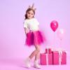imageVIKITA Girls Layered Tutu Skirt Party Tulle Skirts Princess Dress Birthday OutfitRosesk278