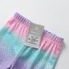imageVIKITA Girls Soft Stretchy Leggings Sparkly Active Workout Pants for Toddler Kids Colorful Pattern Ages 212Light Blue Pink