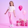 imageVIKITA Girls Soft Stretchy Leggings Sparkly Active Workout Pants for Toddler Kids Colorful Pattern Ages 212Pink