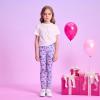 imageVIKITA Girls Soft Stretchy Leggings Sparkly Active Workout Pants for Toddler Kids Colorful Pattern Ages 212Violet