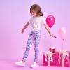 imageVIKITA Girls Soft Stretchy Leggings Sparkly Active Workout Pants for Toddler Kids Colorful Pattern Ages 212Violet