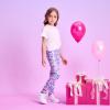imageVIKITA Girls Soft Stretchy Leggings Sparkly Active Workout Pants for Toddler Kids Colorful Pattern Ages 212Violet
