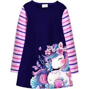 imageVIKITA Toddler Girls Dresses Winter Long Sleeve Girl Casual Clohtes for Kids 212 Years Xmas GiftAlh7676