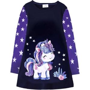imageVIKITA Toddler Girls Dresses Winter Long Sleeve Girl Casual Clohtes for Kids 212 Years Xmas GiftAlh7677