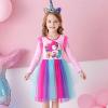 imageVIKITA Girls Dresses Winter Long Sleeve Party Birthday Tulle Dresses for 312 YearsPink