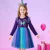 imageVIKITA Girls Dresses Winter Long Sleeve Party Birthday Tulle Dresses for 312 YearsPurple