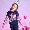 imageVIKITA Girls Long Sleeve TShirts Winter Tops for Kids 312 Years Cotton Casual Print ShirtsBlue Purple