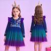 imageVIKITA Girls Dresses Winter Party Tutu Dress for 212 Years KidsGreen Blue