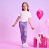 imageVIKITA Girls Stretch Leggings Shiny Scales Printed Tight Pants Fancy Colored for Birthday Party Halloween 212 YearsNew Purple Mermaidf5308