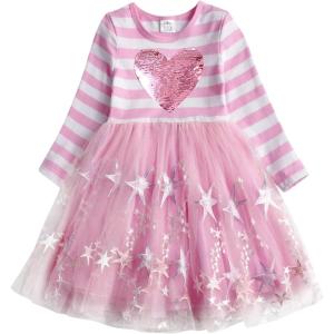 imageVIKITA Toddler Girls Dresses Winter Long Sleeve Tutu Party Dress for Girl 212 Years Xmas GiftBlh4884