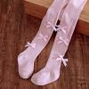 image:imageVIKITA Girls Ribbed Tights with Bow  Soft Daily Knitted LeggingsPink
