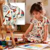 image:imageVIKITA Summer Girls Dresses Short Sleeve Casual Toddler Girl Clothes Schoold Outfits for KidsBeige