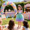 image:imageVIKITA Girls Sleeveless Princess Tutu Dress for Summer Parties amp Special Occasions for Kids 312 YearsBlue Green
