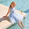 image:imageVIKITA Girls Summer Sleeveless Princess Tutu Dress for Birthday Party Wedding Flower Girl amp Celebrations Kids 310 YearsLight Blue