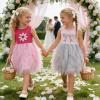 image:imageVIKITA Girls Summer Sleeveless Princess Tutu Dress for Birthday Party Wedding Flower Girl amp Celebrations Kids 310 YearsRose Pink