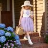 image:imageVIKITA Girls Summer Sleeveless Princess Tutu Dress for Birthday Party Wedding Flower Girl amp Celebrations Kids 310 YearsWhite Purple