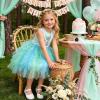 image:imageVIKITA Girls Summer Sleeveless Princess Tutu Dress for Parties amp Celebrations for Kids 312 YearsGreen
