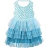 image:imageVIKITA Girls Sleeveless Princess Tutu Dress for Summer Parties amp Special Occasions for Kids 312 YearsLight Blue