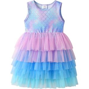 image:imageVIKITA Girls Sleeveless Princess Tutu Dress for Summer Parties amp Special Occasions for Kids 312 YearsGreen