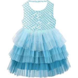 image:imageVIKITA Girls Sleeveless Princess Tutu Dress for Summer Parties amp Special Occasions for Kids 312 YearsLight Blue