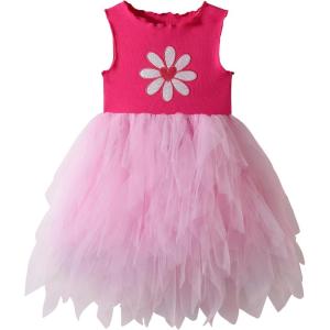 image:imageVIKITA Girls Summer Sleeveless Princess Tutu Dress for Birthday Party Wedding Flower Girl amp Celebrations Kids 310 YearsRose Pink