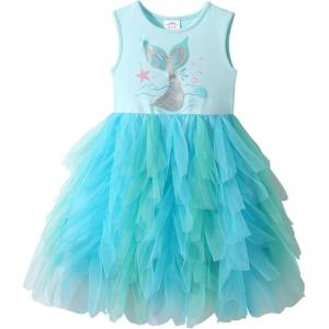 image:imageVIKITA Girls Summer Sleeveless Princess Tutu Dress for Parties amp Celebrations for Kids 312 YearsGreen