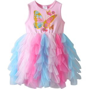 image:imageVIKITA Girls Summer Sleeveless Princess Tutu Dress for Parties amp Celebrations for Kids 312 YearsPink