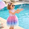 image:imageVIKITA Toddler Girls Dresses Summer Sleeveless Polyester Tutu Dresses for Girls 312 YearsAsh8310