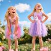 image:imageVIKITA Girls Summer Sleeveless Tutu Dress Cotton Top Colorful Tulle Skirt for Birthday Wedding Flower Girl 312 YearsPink