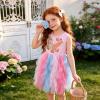 image:imageVIKITA Girls Summer Sleeveless Tutu Dress Cotton Top Colorful Tulle Skirt for Birthday Wedding Flower Girl 312 YearsPink