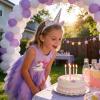 image:imageVIKITA Girls Summer Sleeveless Tutu Dress Cotton Top Colorful Tulle Skirt for Birthday Wedding Flower Girl 312 YearsPurple