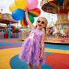 image:imageVIKITA Girls Summer Sleeveless Tutu Dress Cotton Top Colorful Tulle Skirt for Birthday Wedding Flower Girl 312 YearsPurple