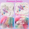 image:imageVIKITA Girls Summer Sleeveless Tutu Dress Cotton Top Colorful Tulle Skirt for Birthday Wedding Flower Girl 312 YearsWhite