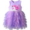 image:imageVIKITA Girls Summer Sleeveless Tutu Dress Cotton Top Colorful Tulle Skirt for Birthday Wedding Flower Girl 312 YearsPurple